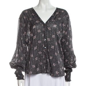 Veronica Beard floral Long Sleeve Blouse size 16